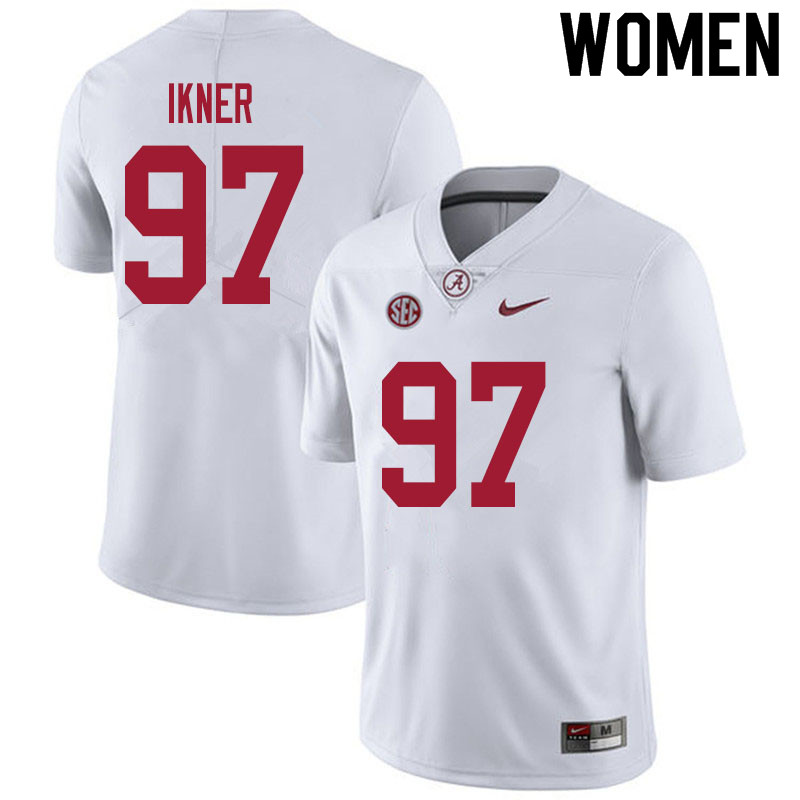 Women #97 LT Ikner Alabama White Tide College Football Jerseys Sale-White